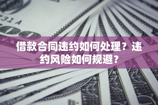 北京借款合同违约如何处理？违约风险如何规避？